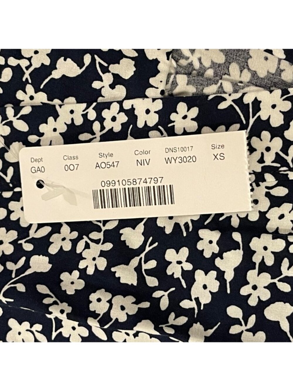 J.Crew Womens XS Navy Floral Short Sleeve Blouse Split Neck 100% Viscose Lightwe - Picture 3 of 12